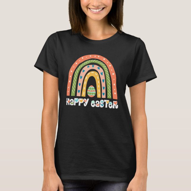 Happy Easter Easter Day Rainbow Easter Bunny Easte T-Shirt (Front)