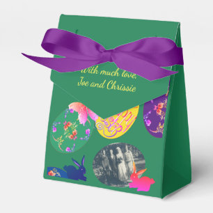 Happy Easter, Easter Eggs w/3 Photos Favor Box