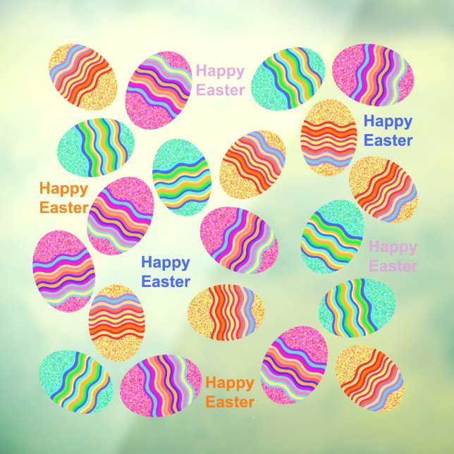 Happy Easter Easter eggs Window Cling (Sheet 3)