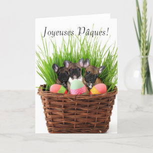 Happy Easter Easter French bulldogs card