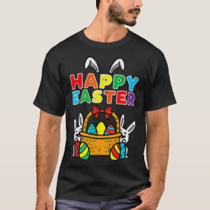 Happy Easter Egg Basket Bunny Ears T-Shirt
