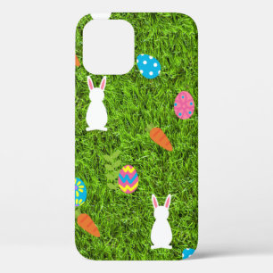 happy Easter Egg Bunny rabbit kawaii grass iPhone 12 Case
