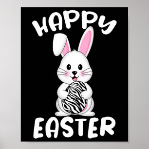 Happy Easter Egg Bunny Zebra Print Bunny Easter Co
