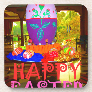 Happy Easter Egg Centerpiece for Spring Coaster