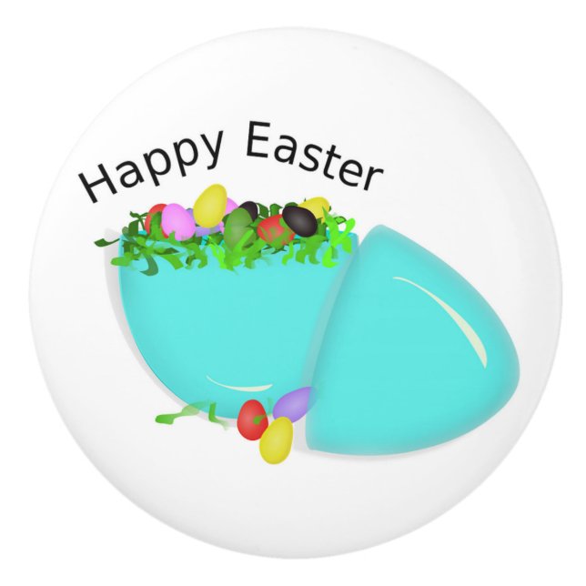 "HAPPY EASTER" EGG CERAMIC KNOB (Front)