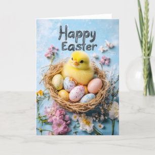 Happy Easter Egg Cute Chick Card