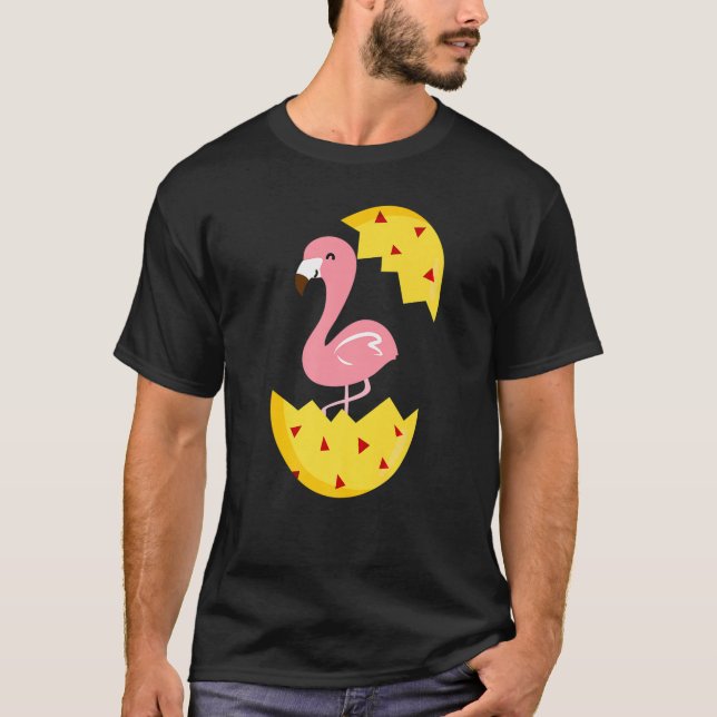 Happy Easter Egg Cute Flamingo Apparel Egg Hunt Fa T-Shirt (Front)