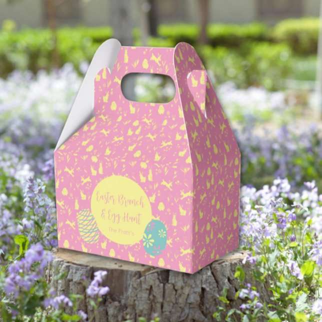 Happy Easter egg hunt pink hand draw Favor Box (Happy Easter egg hunt pink hand draw Favor Boxes
)