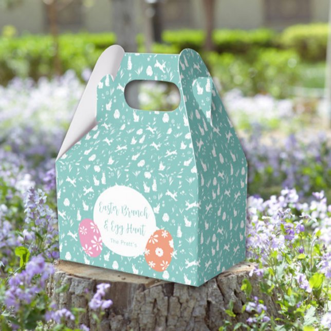 Happy Easter egg hunt turquoise hand draw Favor Box (Happy Easter egg hunt turquoise hand draw Favor Boxes
)