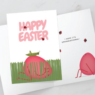 Happy Easter Egg in Hiding   Spring Scene Card