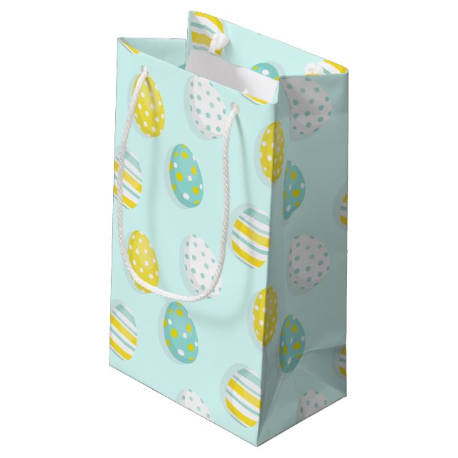 Happy Easter Egg Pattern  Small Gift Bag (Back Angled)