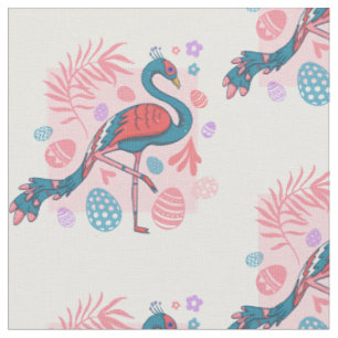 happy Easter Egg peacock retro Fabric