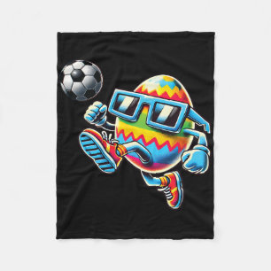 Happy Easter Egg Playing Soccer Lovers Boys Kids T Fleece Blanket