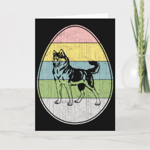 Happy Easter Egg Siberian Husky Dog Graphic Funny Card