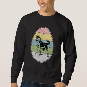 Happy Easter Egg Siberian Husky Dog Graphic Funny  Sweatshirt
