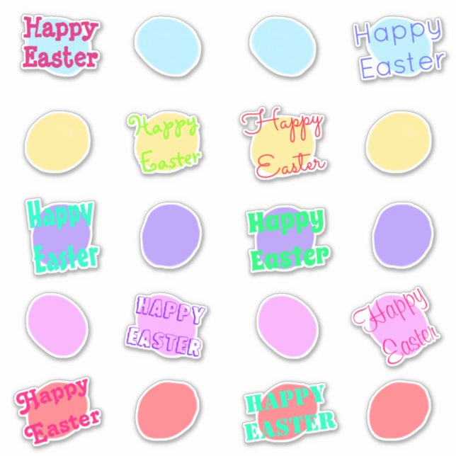 Happy Easter Egg Stickers (Front)