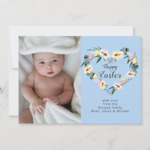 Happy Easter Egg Wreath Personal Family Photo Holiday Card