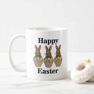 Happy Easter Eggs Basket Bunny Happy Easter Coffee Mug