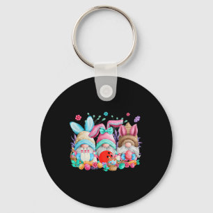 Happy Easter Eggs Bunny Gnomes Bowling Lover Easte Keychain