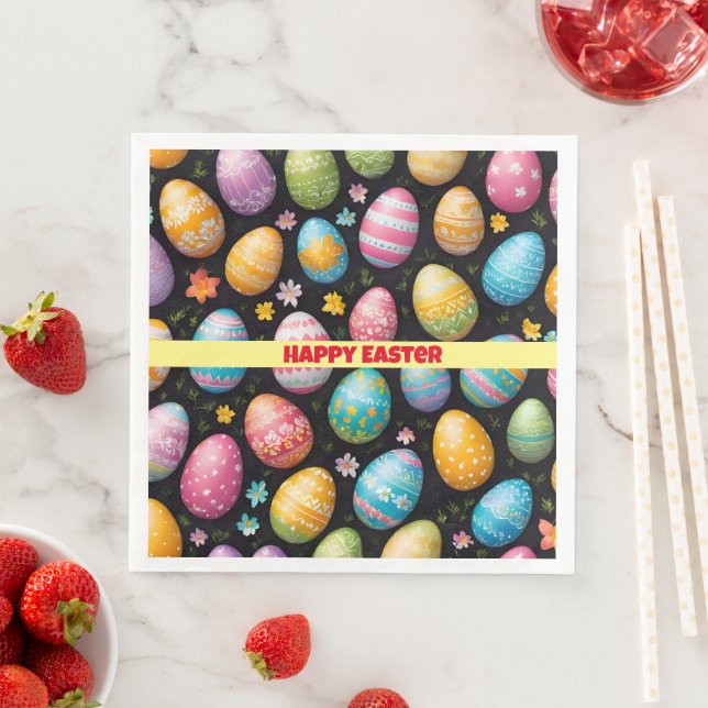 Happy Easter Eggs Collection Napkin (Insitu)