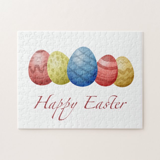 Happy Easter Eggs Colorful Spring Jigsaw Puzzle (Horizontal)