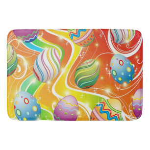 Happy Easter Eggs Festive Pattern Bath Mat