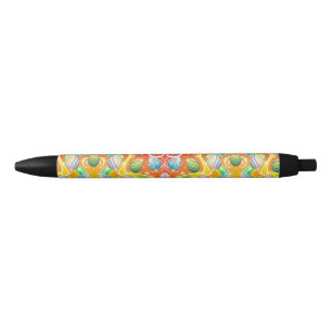 Happy Easter Eggs Festive Pattern Black Ink Pen
