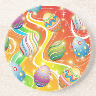 Happy Easter Eggs Festive Pattern Coaster