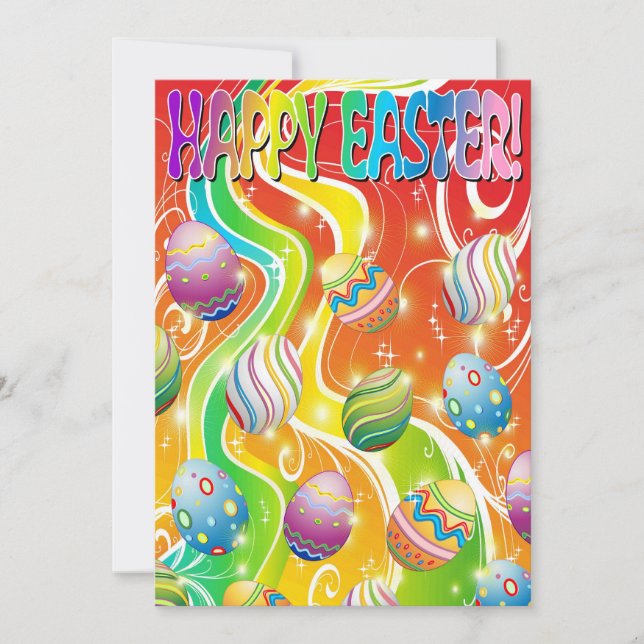 Happy Easter Eggs Festive Pattern Holiday Card (Front)