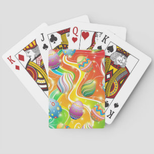 Happy Easter Eggs Festive Pattern Playing Cards