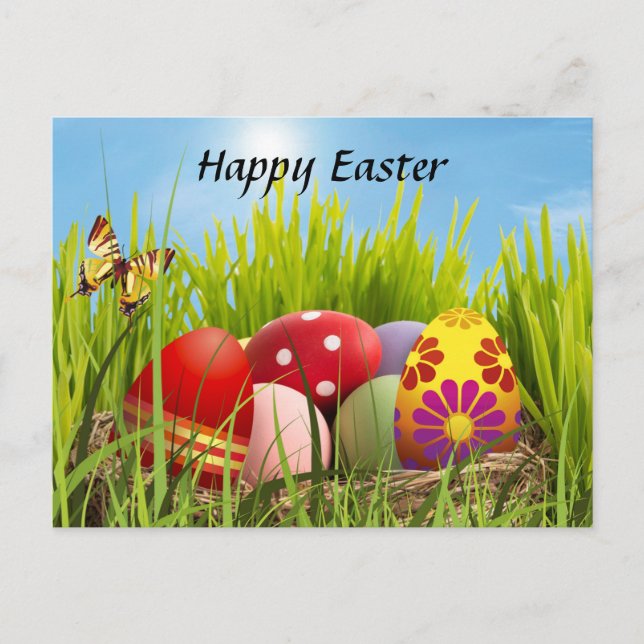 Happy Easter Eggs Holiday Postcard (Front)