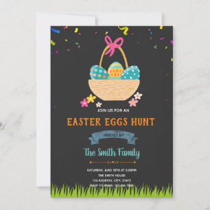 Happy Easter eggs hunt card