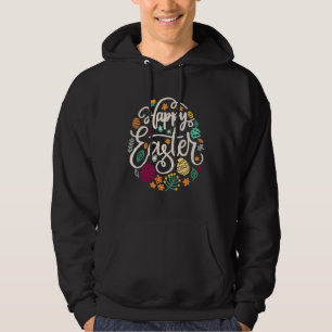 Happy Easter Eggs Hunting Cute Bunny Ear Rabbit  E Hoodie
