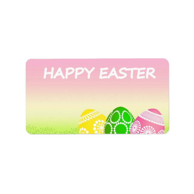 Happy Easter Eggs Label (Front)