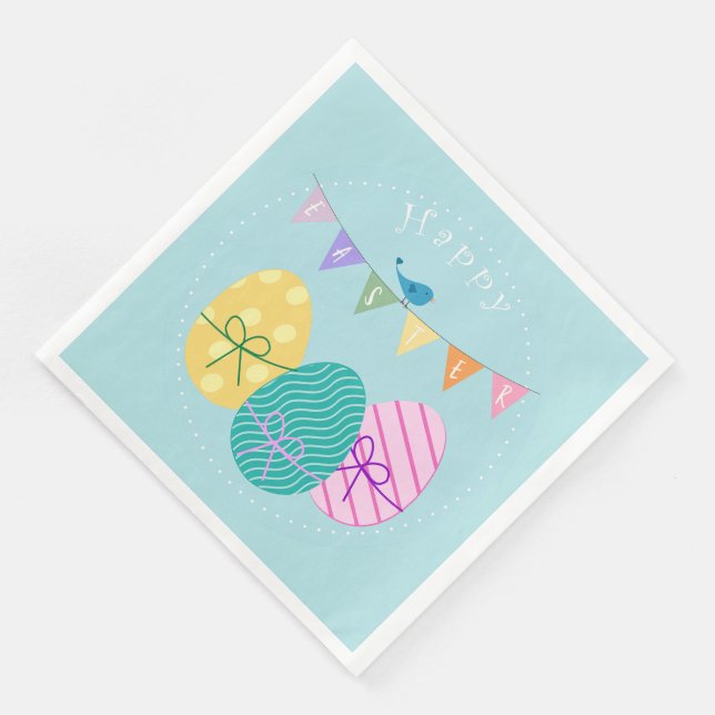 Happy Easter Eggs Napkin (Corner)