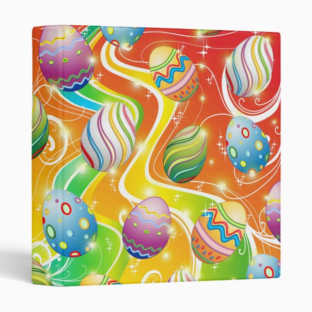 Happy Easter Eggs Ornamental Design Binder (Front/Spine)