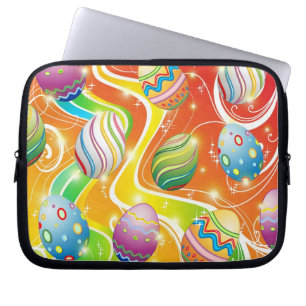 Happy Easter Eggs Ornamental Design Laptop Sleeve