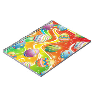 Happy Easter Eggs Ornamental Design Notebook