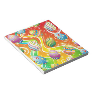Happy Easter Eggs Ornamental Design Notepad
