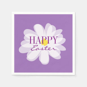 Happy Easter elegant pastel daisy flower napkins