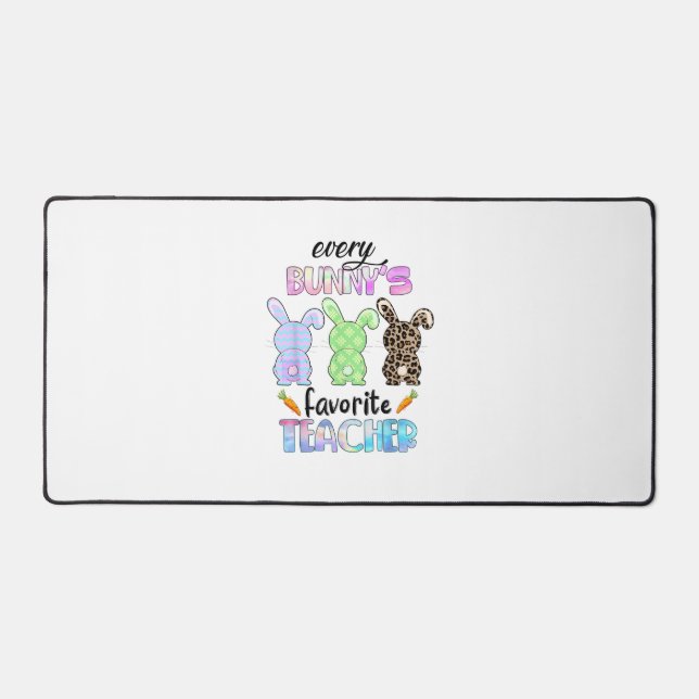 Happy Easter Every Bunny Is Favourite Teacher Rabb Desk Mat (Front)