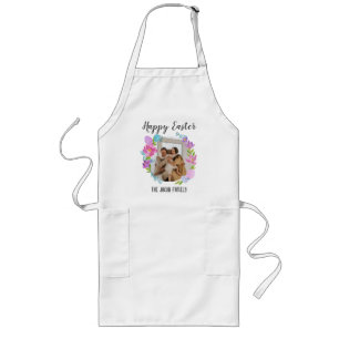 Happy Easter family,easter bunny family one photo Long Apron