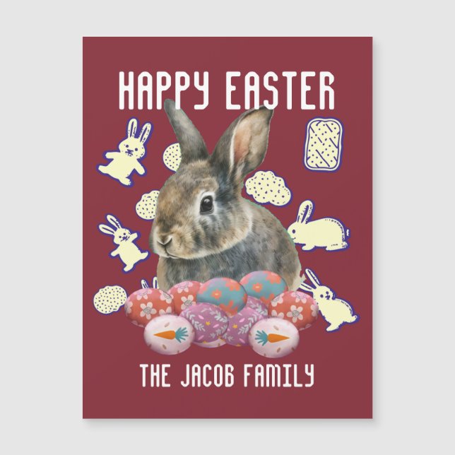  Happy Easter family, easter bunny, personalize  (Front)
