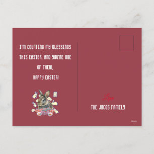 Happy Easter family, easter bunny, personalize  Holiday Postcard