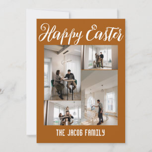 Happy Easter family, easter four photo collage Holiday Card