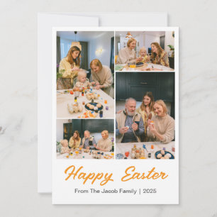 Happy Easter family, easter four photo collage Holiday Card