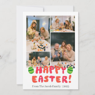 Happy Easter family, easter four photo collage Holiday Card