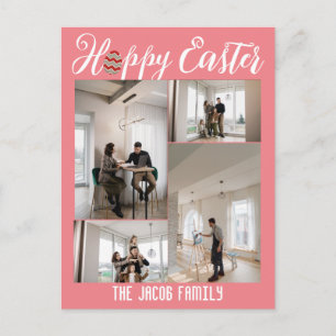 Happy Easter family, easter four photo collage   Holiday Postcard