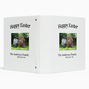 Happy Easter family photo name text reunion simple Binder
