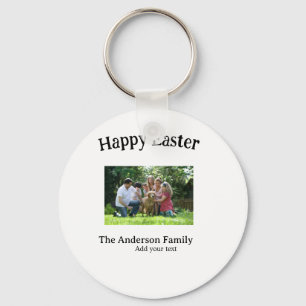 Happy Easter family photo name text reunion simple Keychain